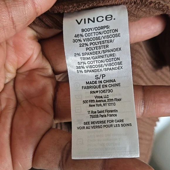 Vince Rib Sweetheart-Neck Camisole Dress Sleeveless A-line Hazelnut Brown S - Picture 9 of 10